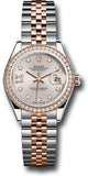 Rolex - Datejust Lady 28 - Stainless Steel and Everose Gold - Diamond Bezel