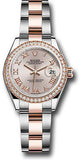 Rolex - Datejust Lady 28 - Stainless Steel and Everose Gold - Diamond Bezel