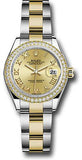 Rolex - Datejust Lady 28 - Stainless Steel and Yellow Gold - Diamond Bezel