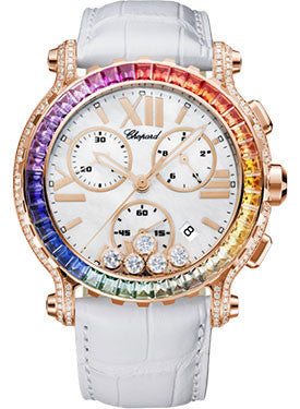 Chopard,Chopard - Happy Sport - Chrono - Rose Gold - Sapphire Bezel - Watch Brands Direct