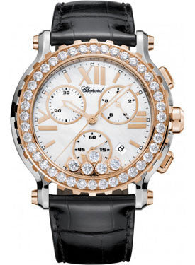 Chopard,Chopard - Happy Sport - Chrono - Stainless Steel and Rose Gold - Diamond Bezel - Watch Brands Direct