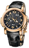 Ulysse Nardin,Ulysse Nardin - GMT Perpetual 42 mm - Rose Gold - Leather Strap - Watch Brands Direct