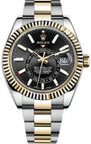 Rolex - Sky Dweller 42mm- Stainless Steel and Yellow Gold - Fluted Bezel