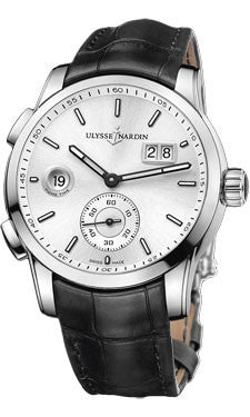 Ulysse Nardin,Ulysse Nardin - Dual Time Manufacture - Stainless Steel - Leather Strap - Watch Brands Direct