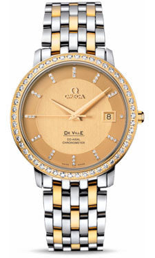 Omega,Omega - De Ville Prestige Co-Axial 36.5 mm - Steel And Yellow Gold - Watch Brands Direct