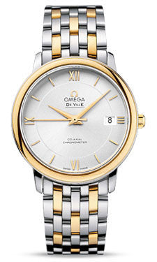 Omega,Omega - De Ville Prestige Co-Axial 36.8 mm - Steel And Yellow Gold - Watch Brands Direct