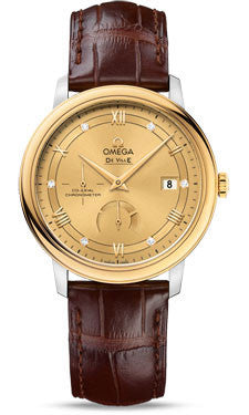 Omega,Omega - De Ville Prestige Co-Axial Power Reserve 39.5 mm - Steel And Yellow Gold - Watch Brands Direct