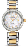 Omega,Omega - De Ville Ladymatic Co-Axial 34 mm - Steel and Yellow Gold - Diamond Bezel - Watch Brands Direct