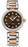 Omega,Omega - De Ville Ladymatic Co-Axial 34 mm - Steel and Red Gold - Diamond Bezel - Watch Brands Direct