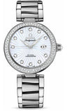 Omega,Omega - De Ville Ladymatic Co-Axial 34 mm - Stainless Steel on Bracelet - Diamond Bezel - Watch Brands Direct