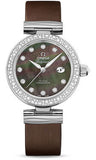 Omega,Omega - De Ville Ladymatic 34 mm - Stainless Steel on Leather - Diamond Bezel - Watch Brands Direct