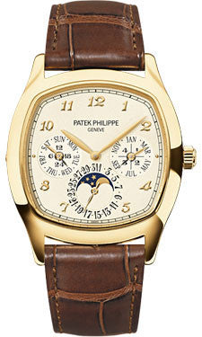 Patek Philippe,Patek Philippe - Grand Complications Perpetual Calendar Moonphase - Cushion Shaped - Yellow Gold - Watch Brands Direct