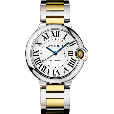 Cartier,Cartier - Ballon Bleu 36mm - Stainless Steel and Yellow Gold - Watch Brands Direct