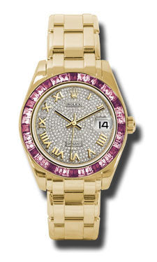 Rolex - Datejust Pearlmaster 34 Yellow Gold - 36 Pink Sapphire Bezel - Watch Brands Direct
 - 1