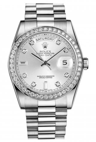 Rolex - Day-Date President Platinum - Diamond Bezel - President - Watch Brands Direct
 - 1