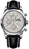 Breitling,Breitling - Transocean Chronograph 1461 Stainless Steel - Leather Strap - Watch Brands Direct