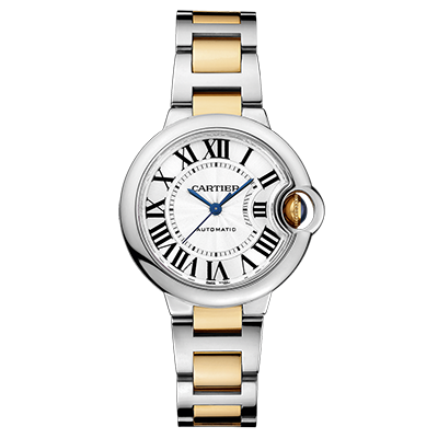 Cartier,Cartier - Ballon Bleu 33mm - Stainless Steel and Yellow Gold - Watch Brands Direct
