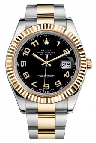 Rolex,Rolex - Datejust II 41mm - Steel and Yellow Gold - Fluted Bezel (116333) - Watch Brands Direct