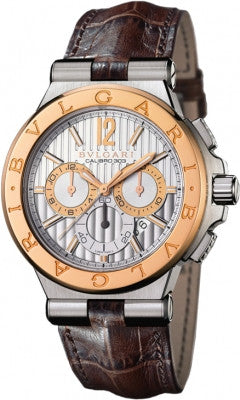 Bulgari,Bulgari - Diagono Chronograph Calibre 303 42mm - Stainless Steel and Rose Gold - Watch Brands Direct