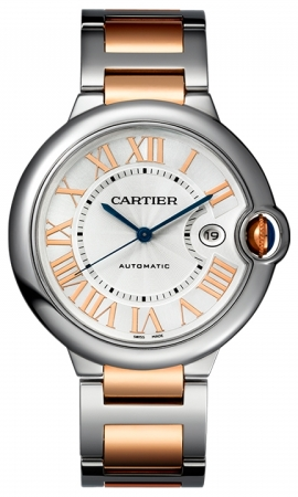 Cartier,Cartier - Ballon Bleu 42mm - Steel and Pink Gold - Watch Brands Direct