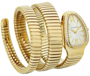 Bulgari,Bulgari - Serpenti Tubogas 35mm - Yellow Gold - Two Twirl Bracelet - Watch Brands Direct