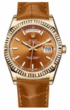 Rolex - Day-Date President Yellow Gold - Fluted Bezel - Leather - Watch Brands Direct
 - 1