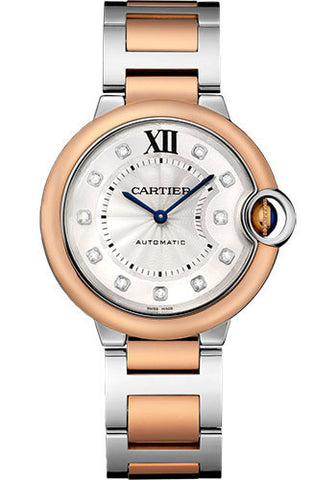 Cartier,Cartier - Ballon Bleu 36mm - Steel and Pink Gold - Watch Brands Direct