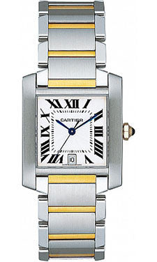 Cartier,Cartier - Tank Francaise Large - Steel and Yellow Gold - Watch Brands Direct