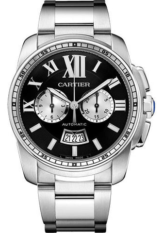 Cartier,Cartier - Calibre de Cartier Chronograph - Stainless Steel - Watch Brands Direct