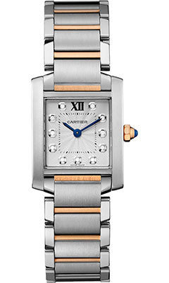 Cartier,Cartier - Tank Francaise Small - Steel and Pink Gold - Watch Brands Direct