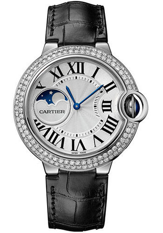 Cartier,Cartier - Ballon Bleu - Moonphase 37mm - White Gold and Diamonds - Watch Brands Direct