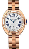 Cartier,Cartier - Cle de Cartier 31mm - Pink Gold and Diamonds - Watch Brands Direct