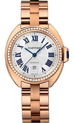 Cartier,Cartier - Cle de Cartier 31mm - Pink Gold and Diamonds - Watch Brands Direct