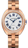 Cartier,Cartier - Cle de Cartier 35mm - Pink Gold and Diamonds - Watch Brands Direct
