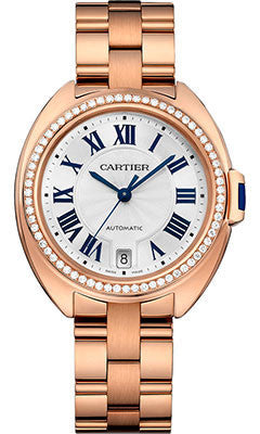 Cartier,Cartier - Cle de Cartier 35mm - Pink Gold and Diamonds - Watch Brands Direct