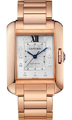 Cartier,Cartier - Tank Anglaise Pink Gold With Diamonds - Watch Brands Direct