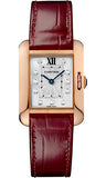 Cartier,Cartier - Tank Anglaise Pink Gold With Diamonds - Alligator Strap - Watch Brands Direct