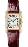 Cartier - Tank Anglaise Pink Gold With Diamonds - Alligator Strap - Watch Brands Direct
 - 4