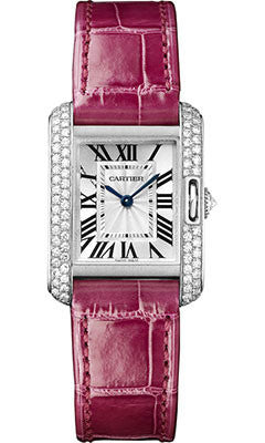 Cartier,Cartier - Tank Anglaise White Gold With Diamonds - Alligator Strap - Watch Brands Direct