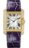 Cartier,Cartier - Tank Anglaise Yellow Gold With Diamonds - Alligator Strap - Watch Brands Direct