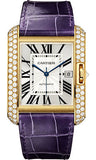 Cartier,Cartier - Tank Anglaise Yellow Gold With Diamonds - Alligator Strap - Watch Brands Direct