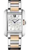 Cartier,Cartier - Tank Anglaise Stainless Steel and Pink Gold - Watch Brands Direct