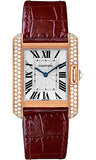 Cartier,Cartier - Tank Anglaise Pink Gold With Diamonds - Alligator Strap - Watch Brands Direct