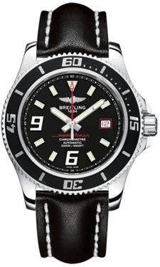 Breitling,Breitling - Superocean 44 Polished Steel - Leather Strap - Watch Brands Direct