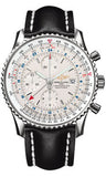 Breitling,Breitling - Navitimer World Stainless Steel - Leather Strap - Watch Brands Direct