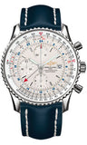 Breitling,Breitling - Navitimer World Stainless Steel - Leather Strap - Watch Brands Direct