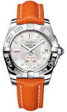 Breitling,Breitling - Galactic 36 Automantic Stainless Steel - Polished Bezel - Sahara Strap - Watch Brands Direct