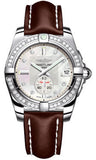 Breitling,Breitling - Galactic 36 Automantic Stainless Steel - Diamond Bezel - Leather Strap - Watch Brands Direct