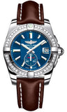 Breitling,Breitling - Galactic 36 Automantic Stainless Steel - Diamond Bezel - Leather Strap - Watch Brands Direct