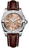 Breitling,Breitling - Galactic 36 Automantic Stainless Steel - Diamond Bezel - Leather Strap - Watch Brands Direct